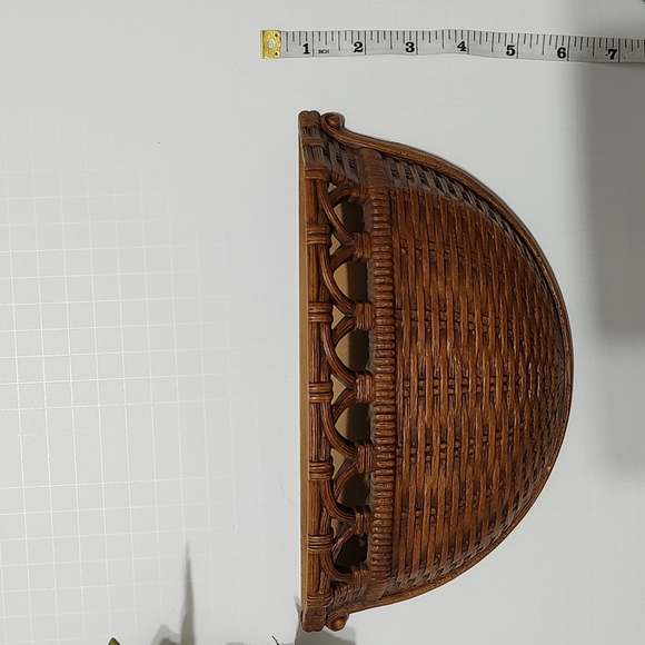 Vintage Home Interior Bamboo Planter Wall Decor w/ Greenery - Picture 4 of 6
